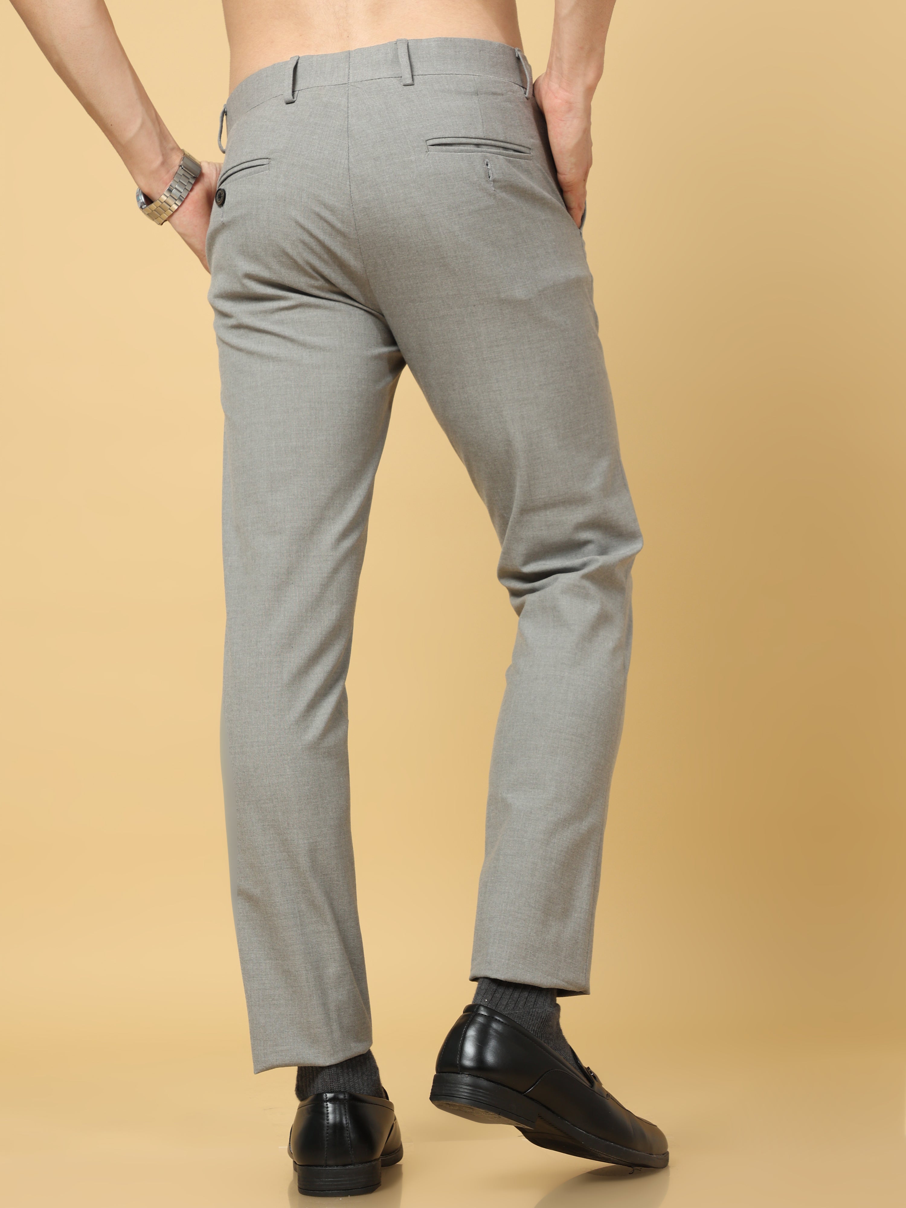 Poly Blend Premium Slim Fit Formal Trouser For Men (Light Grey) at Rs  389/piece in Bhilwara